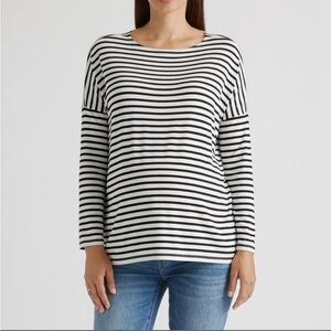 Quince Bamboo Jersey Maternity Long Sleeve Boxy Tee